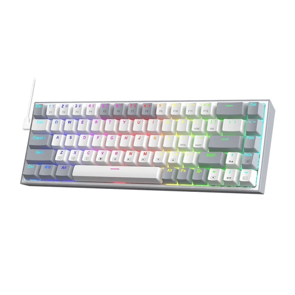 کیبورد با سیم گیمینگ ردراگون مدل Redragon Castor K631-WG RGB